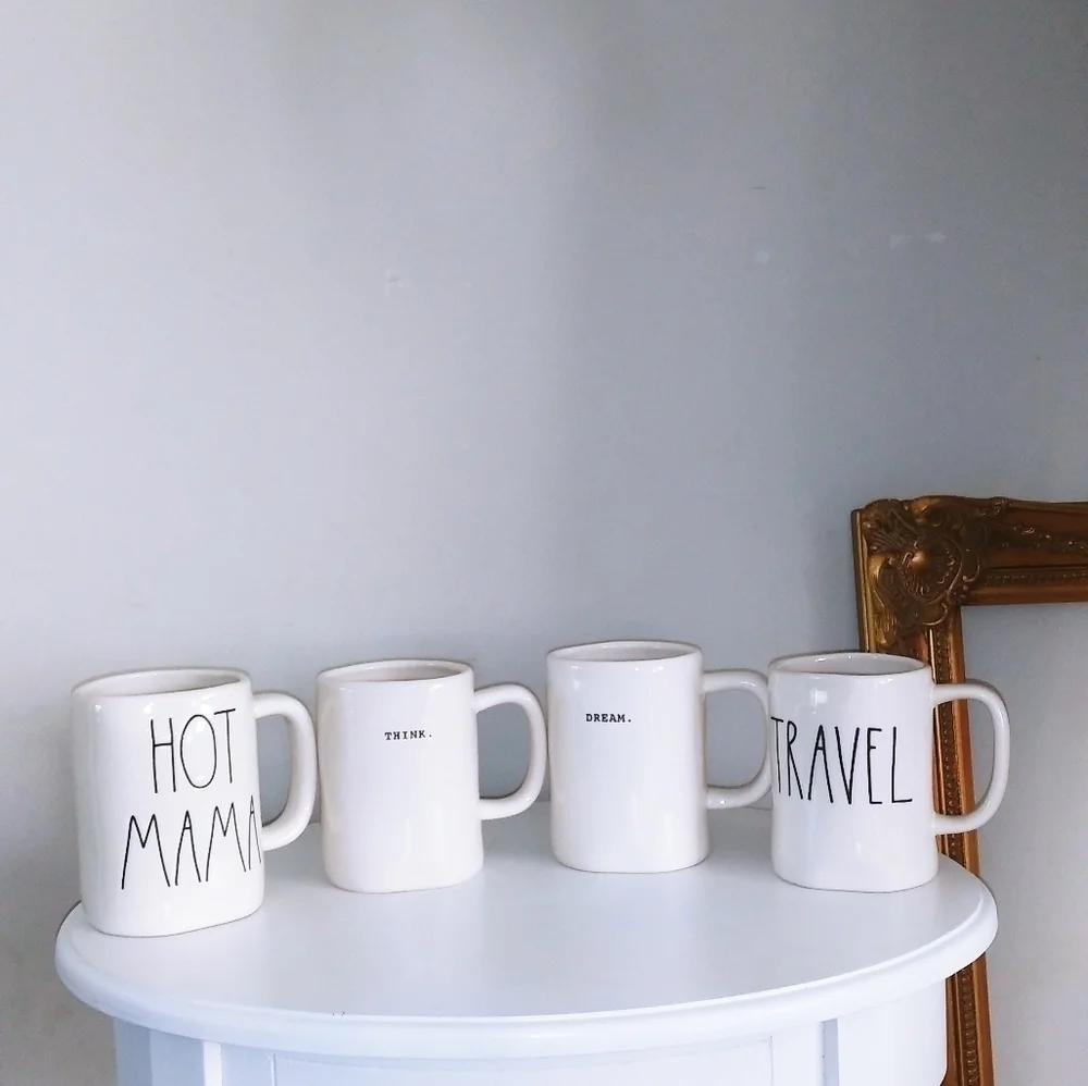 Rae Dunn Mugs 4 set collectibles‎ coffee tea cream